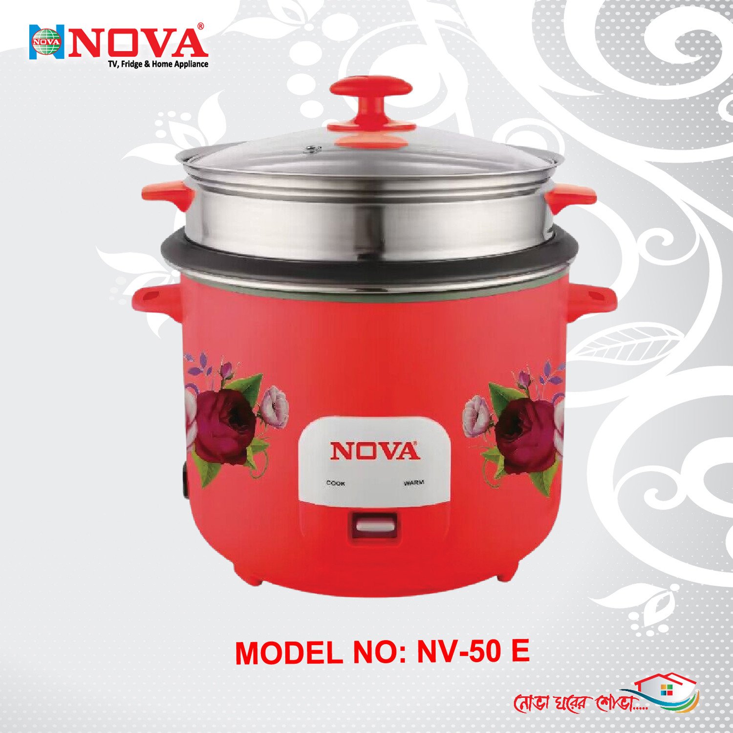 NOVA Rice Cooker 1.8 Ltr Red Color
